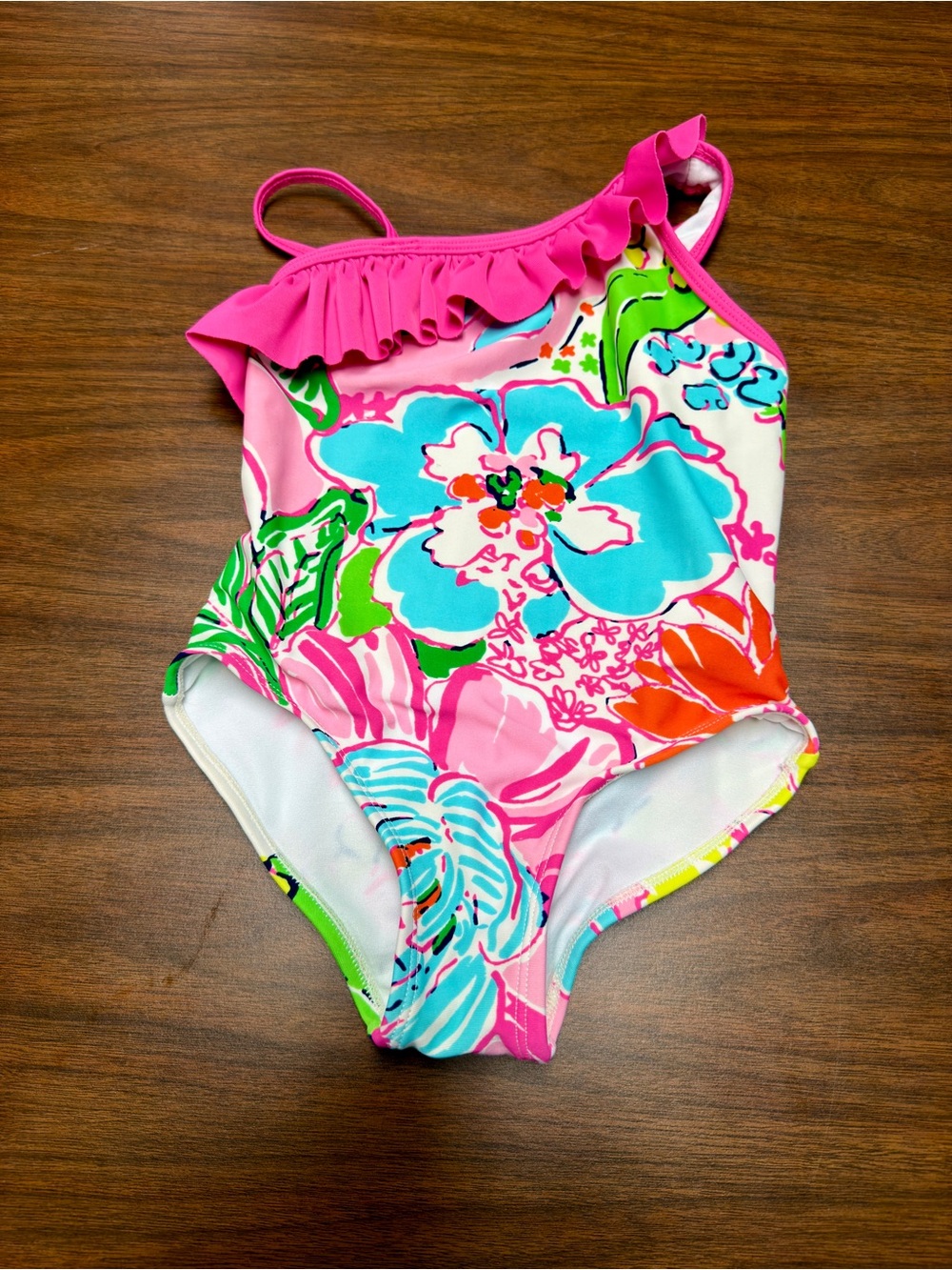 Lilly Pulitzer for Target Hot Pink Floral Ruffle One-Piece Swim